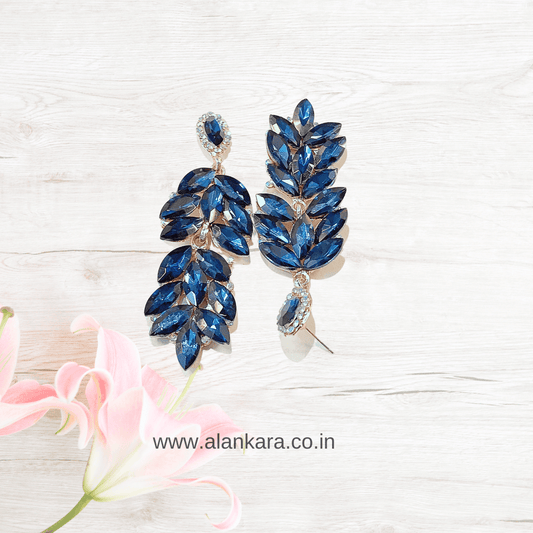 BLUE PETALS JHUMKI DANGLER