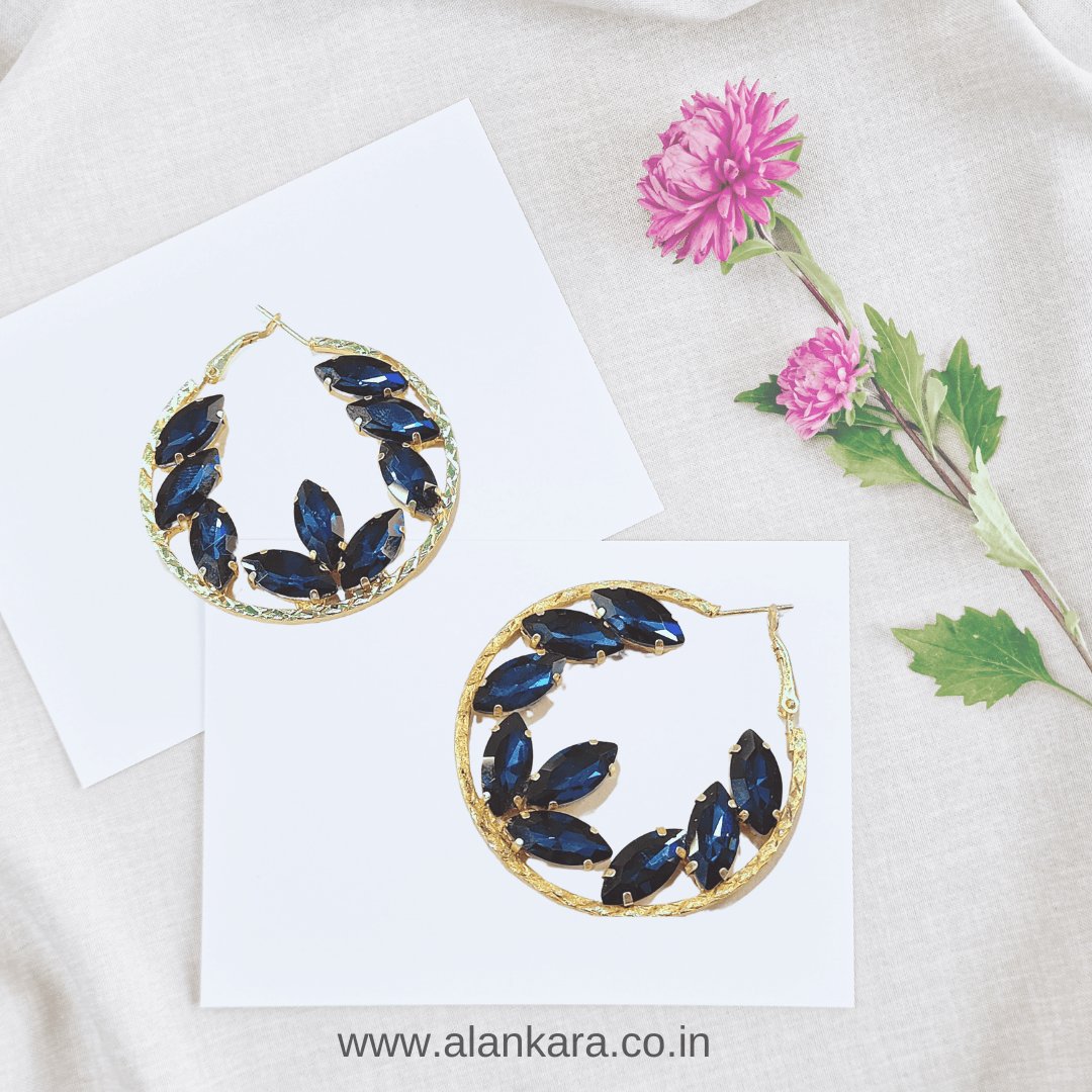 GOLDEN BLUE STONE HOOP