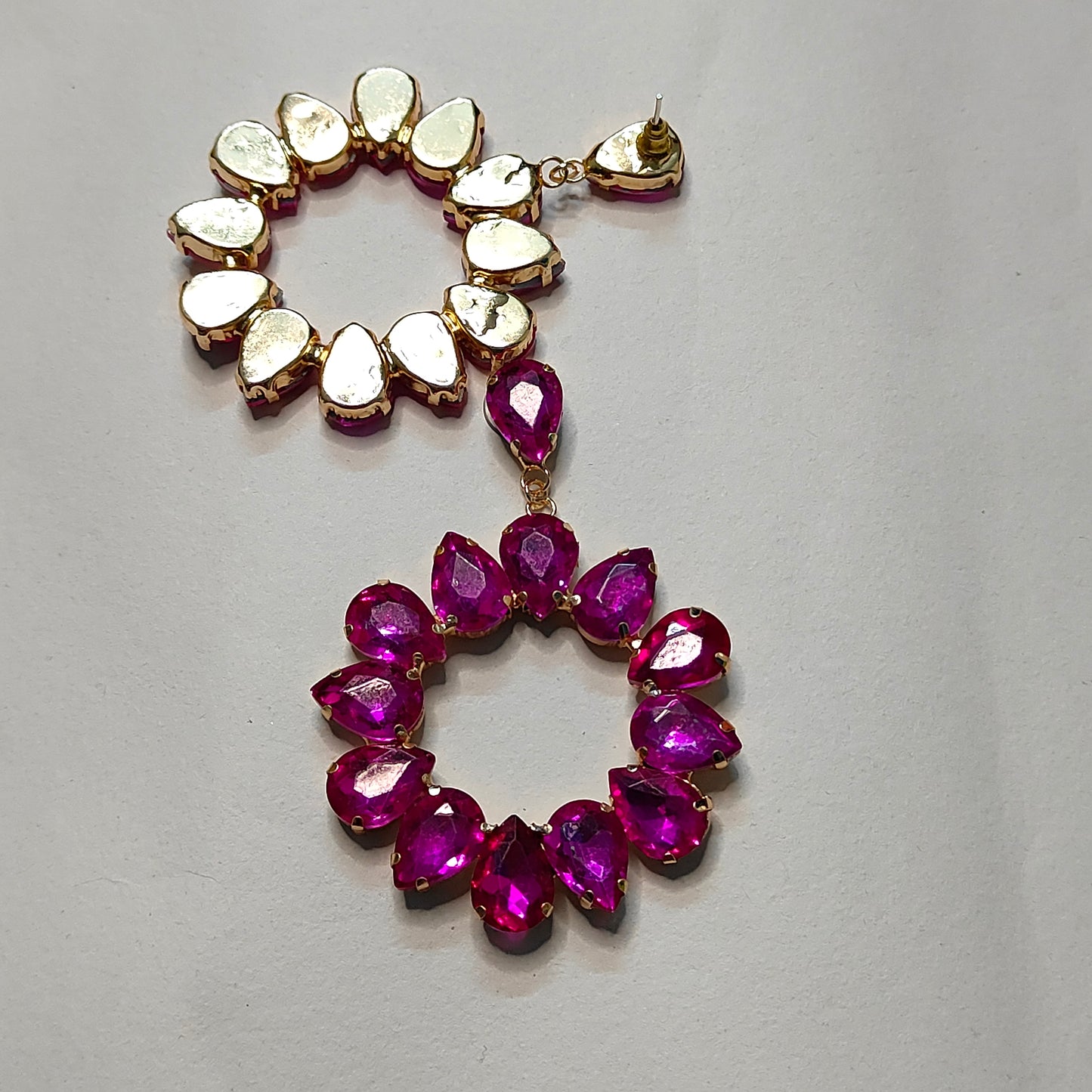 RANIPINK FLORAL STONE HOOP