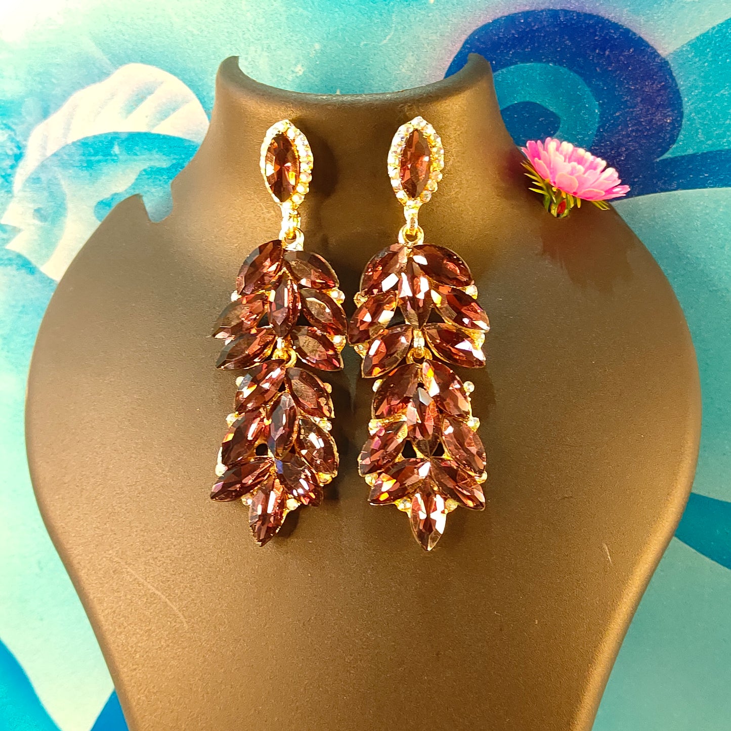 WINE PETALS JHUMKI DANGLER