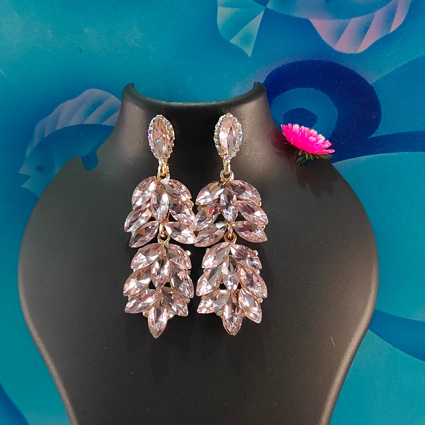 PINK PETALS JHUMKI DANGLER