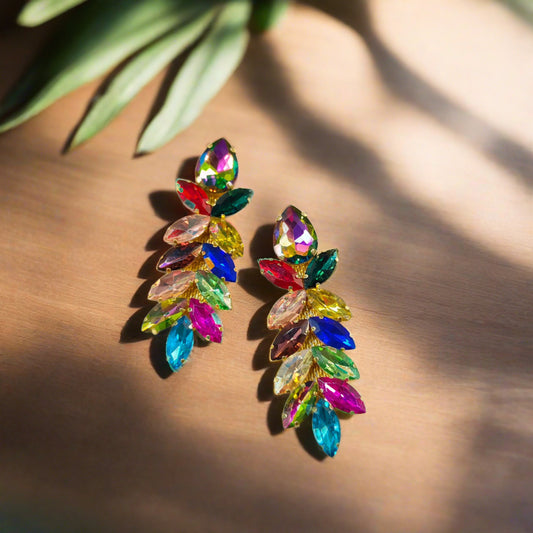 MULTICOLOR FLOWER STONE DANGLER