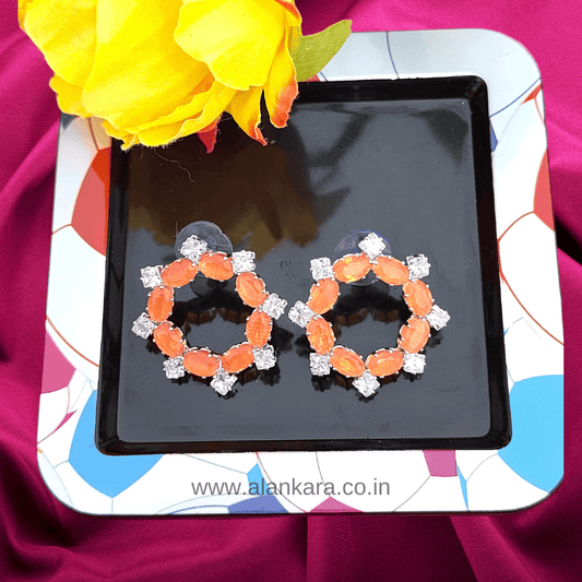 ORANGE CRYSTAL STUD