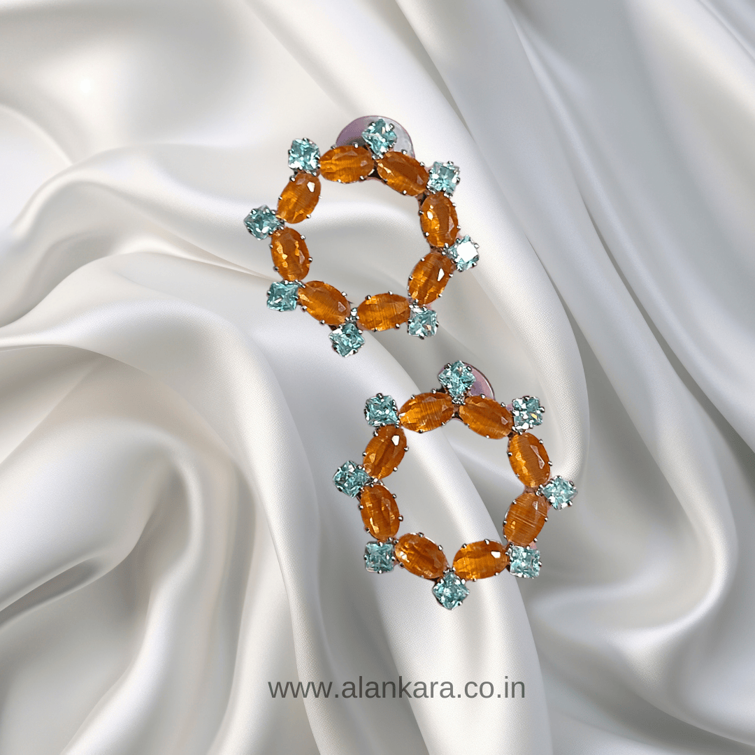 ORANGE CRYSTAL STUD