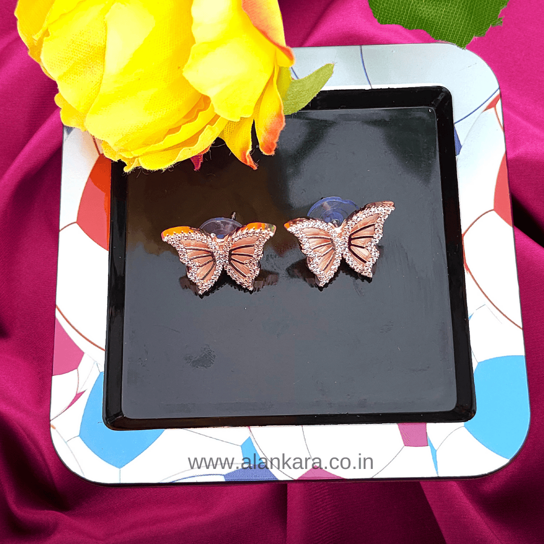 ROSEDOLD BUTTERFLY STUD