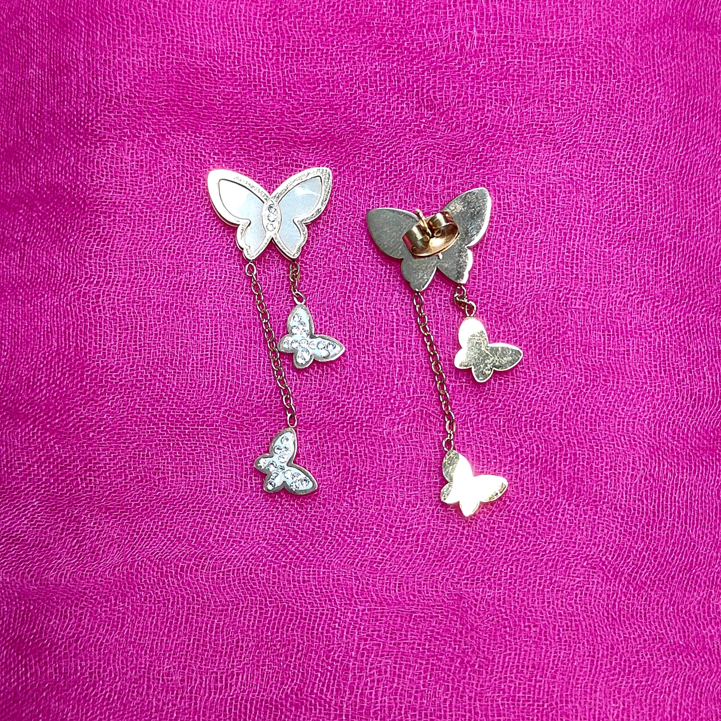 WHITE BUTTERFLY DANGLER