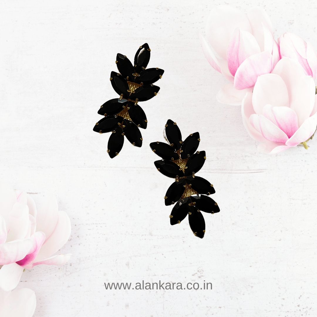 BLACK FLOWER JHUMKA DANGLER