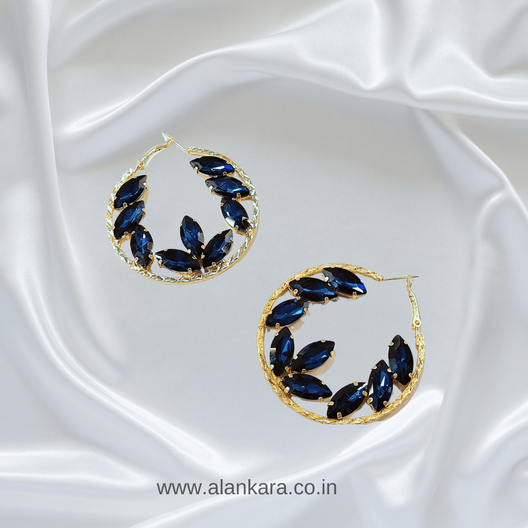 GOLDEN BLUE STONE HOOP