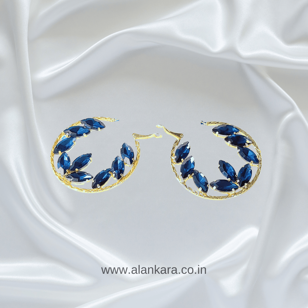 GOLDEN BLUE STONE HOOP