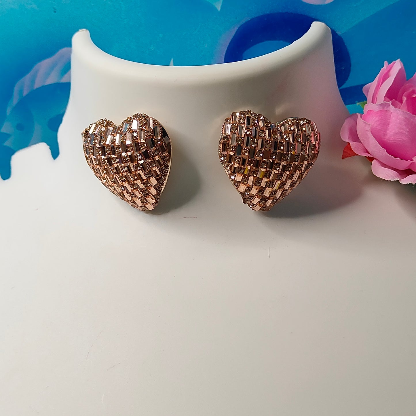 ROSEGOLD HEART SPARKLE STUD