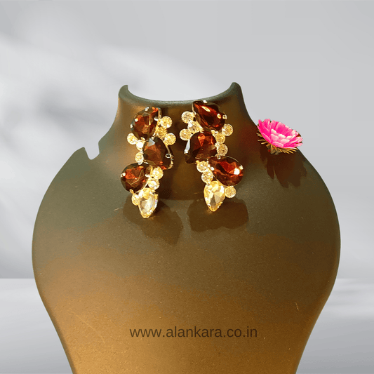 WINE PETALS STONE STUD